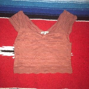 Lacy Cap Sleeve Crop Top